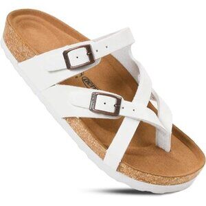 AEROTHOTIC Womens Strappy Slip-On Sandals Celestis white item PU1105